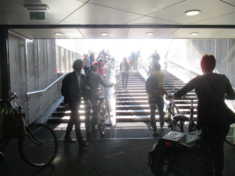 leaving the bike garage