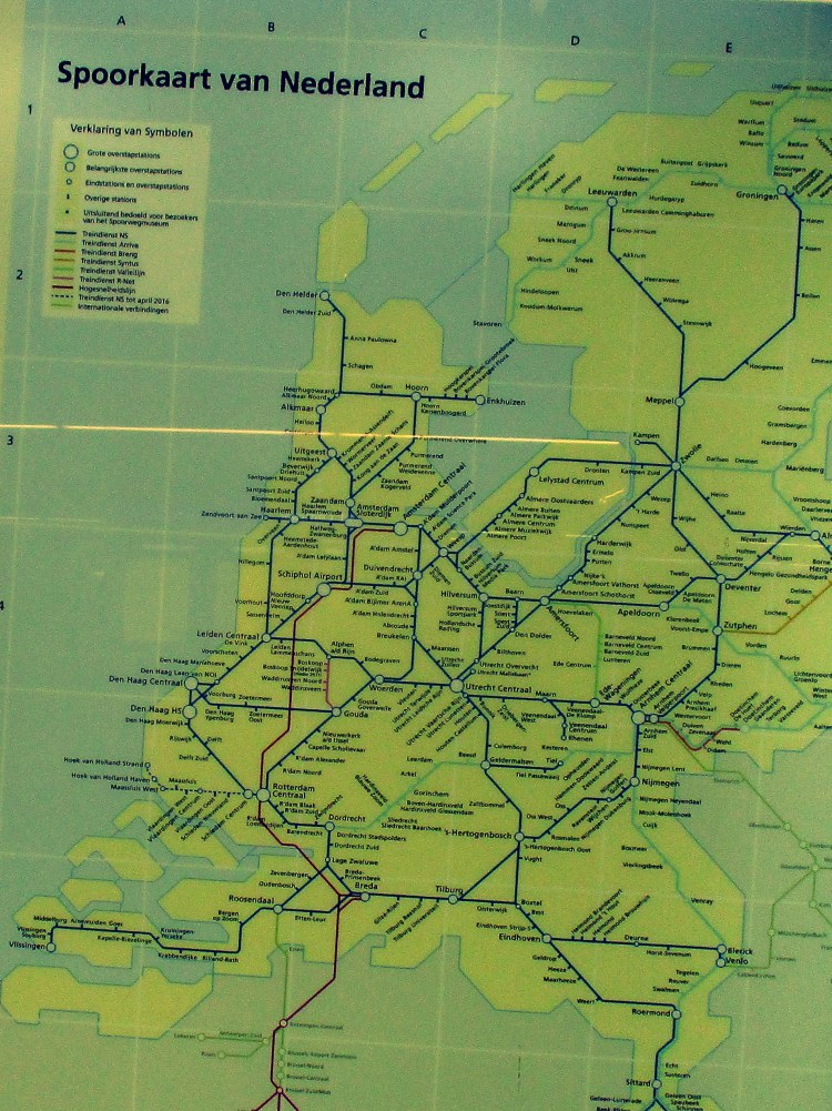 railway map of Holland